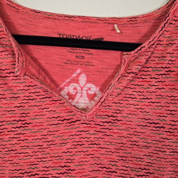 Toad&Co. Tamaya Dos Tunic Top Women's M Coral Organic Cotton Blend Athleisure - Picture 3 of 9